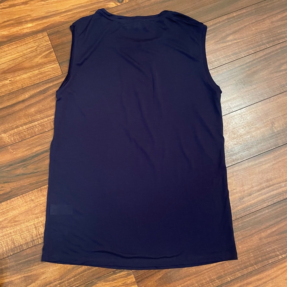 Everlane Luxe Drape Muscle Tank Top Navy Blue XS - Picture 4 of 8